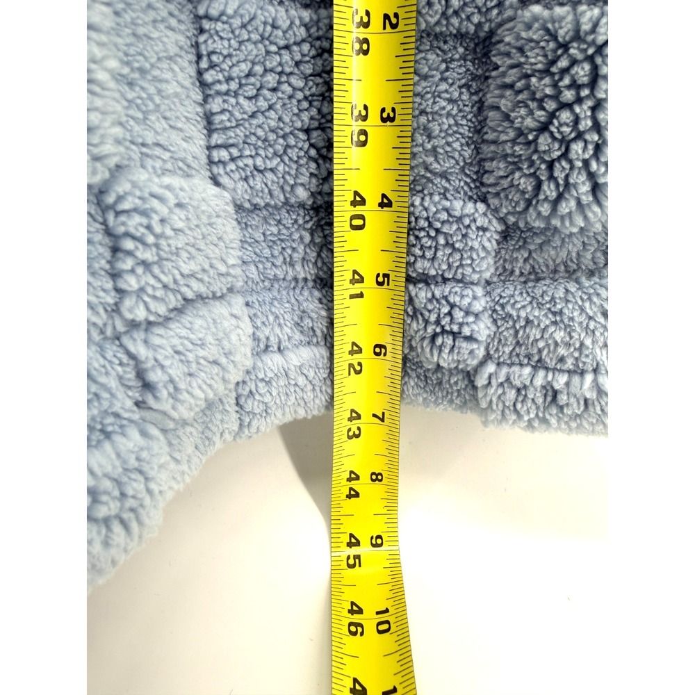 Cuddl Duds Plush Hooded Midi Lounger Robe Blue Square Women S Fleece Cozy Soft - Picture 4 of 9